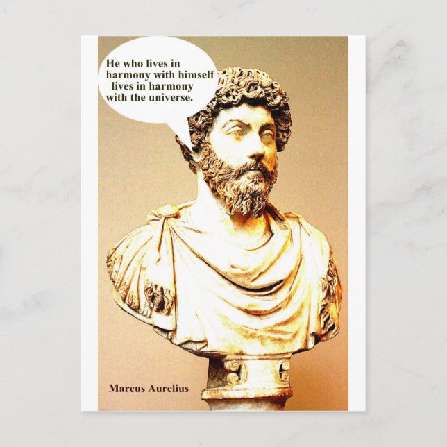 MARCUS AURELIUS quote - He who lives in harmony wi Postcard (Front)