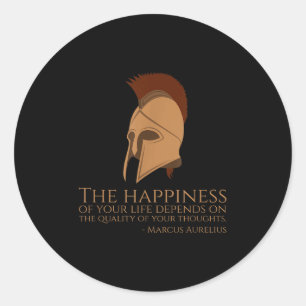 Marcus Aurelius Quote On Happness - Ancient Roman Classic Round Sticker