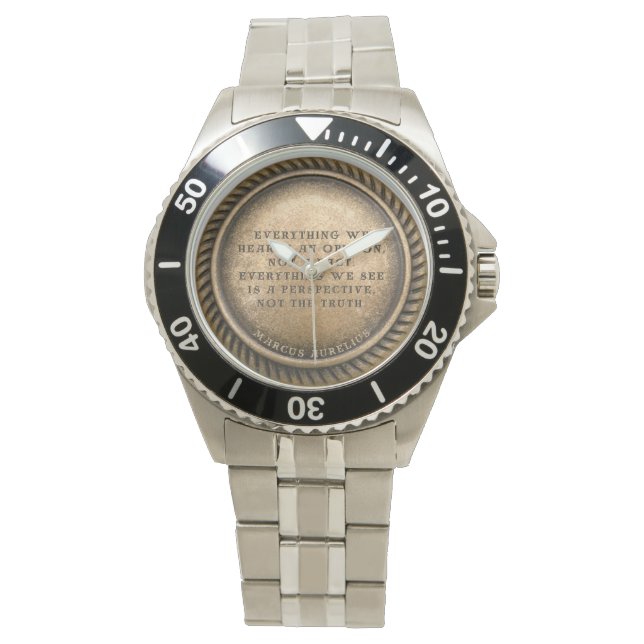 Marcus Aurelius Quote Opinionated Coin Watch (Front)
