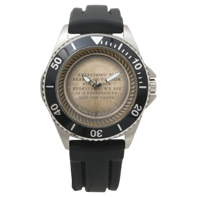Marcus Aurelius Quote Opinionated Coin Watch (Front)