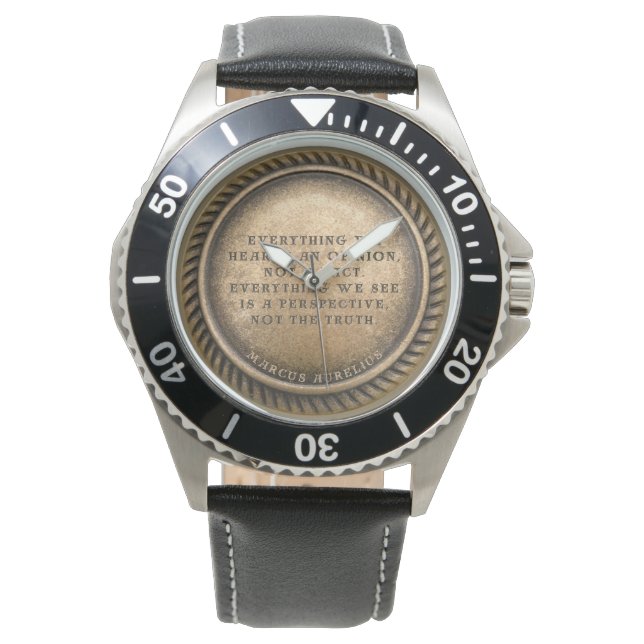 Marcus Aurelius Quote Opinionated Coin Watch (Front)