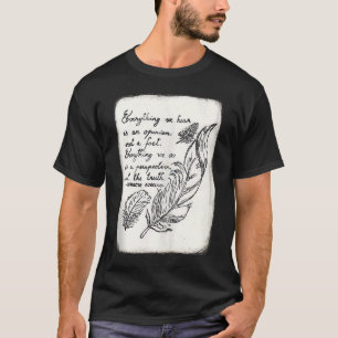 Marcus Aurelius Quote With Feather Illustration T-Shirt