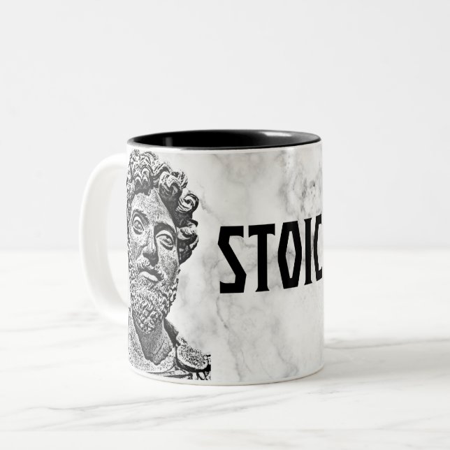 Marcus Aurelius - Stoic On! Two-Tone Coffee Mug (Front Left)