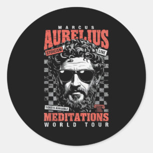 Marcus Aurelius Stoic Philosoper Quote Motivationa Classic Round Sticker