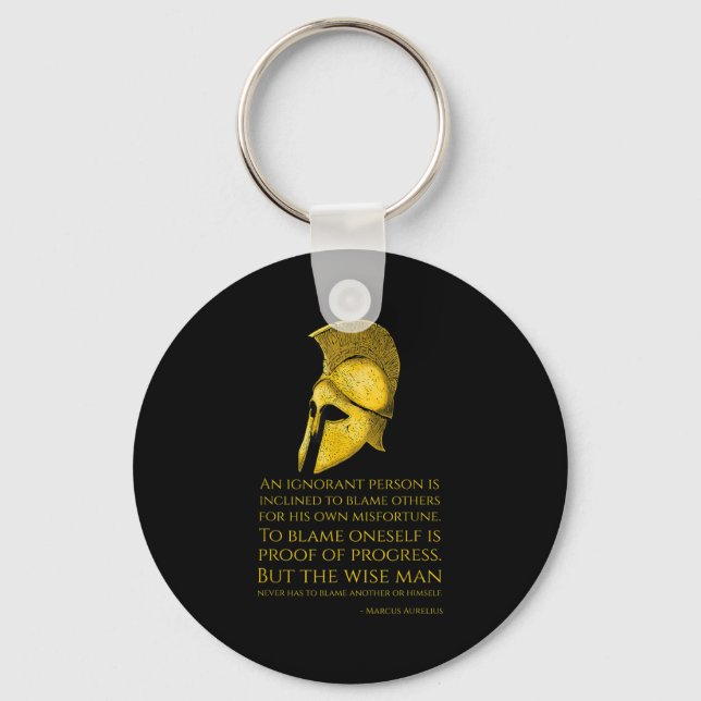 Marcus Aurelius Stoic Philosophy Quote - Roman Sto Key Ring (Front)
