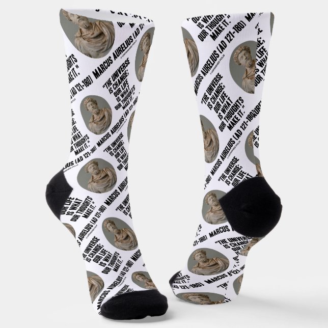 Marcus Aurelius Universe Change Life Thoughts Qte Socks (Angled)