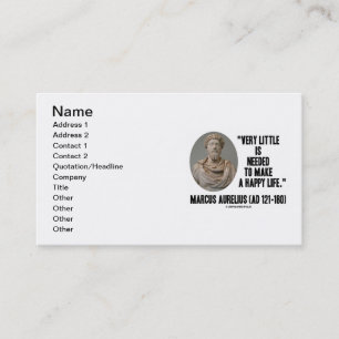 Marcus Aurelius Very Little Needed Make Happy Life Business Card