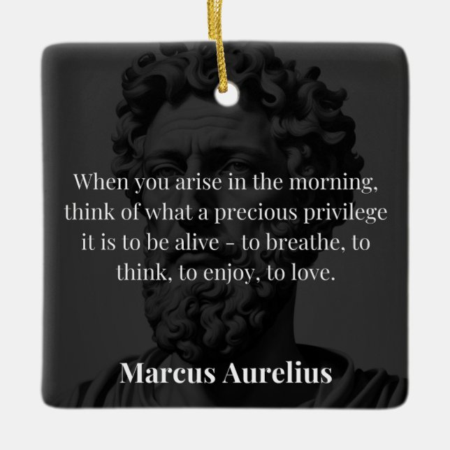 Marcus Aurelius's Morning Reflection Ceramic Ornament (Front)
