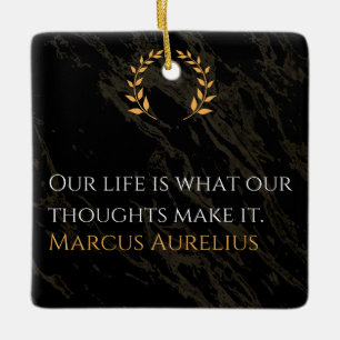 Marcus Aurelius's Truth: Shaping Life Ceramic Ornament