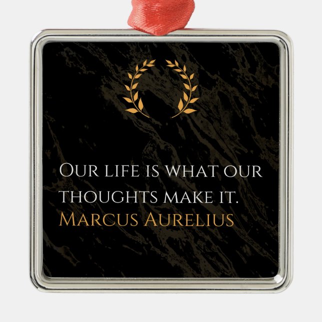 Marcus Aurelius's Truth: Shaping Life Metal Tree Decoration (Front)
