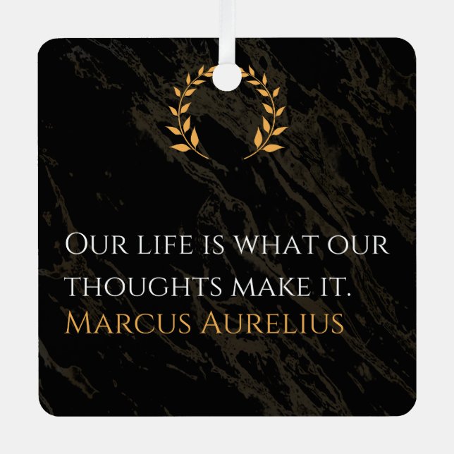 Marcus Aurelius's Truth: Shaping Life Metal Tree Decoration (Front)