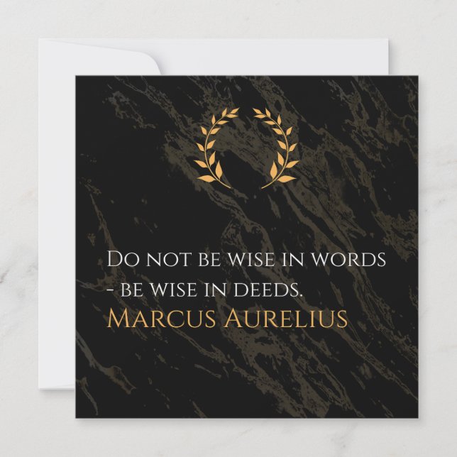 Marcus Aurelius's Wisdom: Actions Speak Loud Holiday Card (Front)