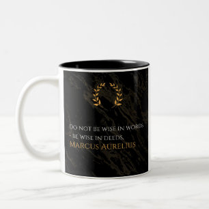 Marcus Aurelius's Wisdom: Actions Speak Louder Tha Two-Tone Coffee Mug