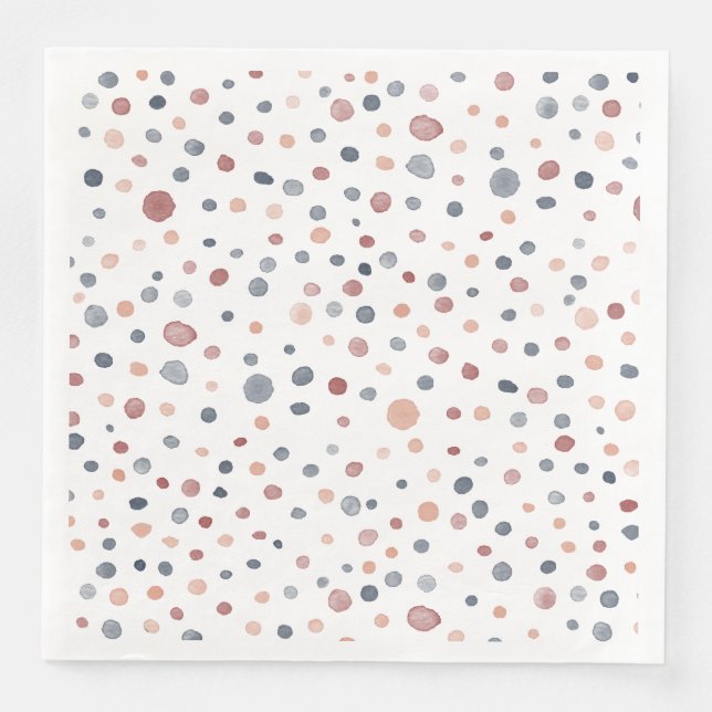 Marcus Confetti Watercolor Dots Paper Napkin (Front)