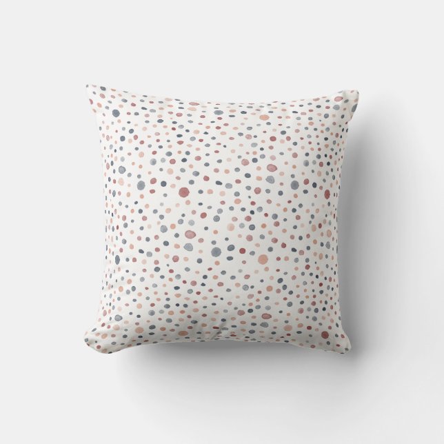 Marcus Confetti Watercolor Dots Throw Pillow (Front)