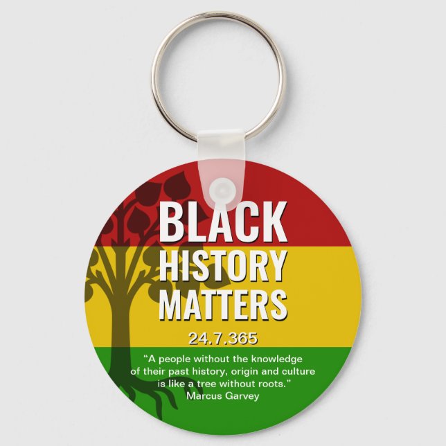 MARCUS GARVEY Black History Key Ring (Front)