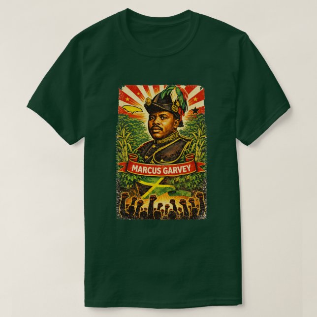 Marcus Garvey Pan-African Revolutionary T-Shirt (Design Front)