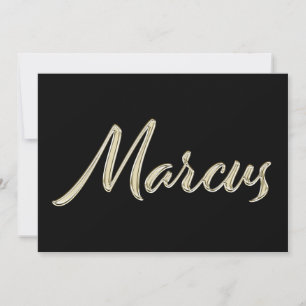 Marcus Name white gold Handwriting Card