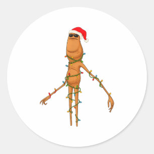 Marcus The Worm, Funny Christmas Lights  Classic Round Sticker