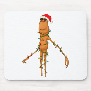Marcus The Worm, Funny Christmas Lights Mouse Mat