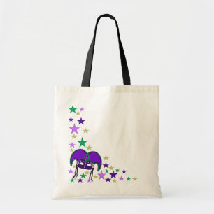 Mardi Gra Mask and Stars Tote Bag