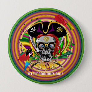Mardi Gras 10 Cm Round Badge