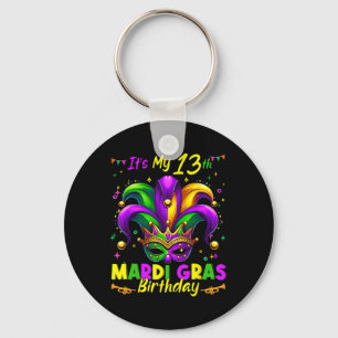 Mardi Gras 13th Birthday Fat Tuesday 13 Years Old Key Ring