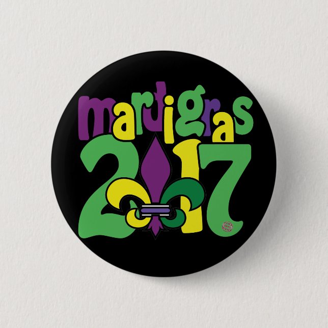 Mardi Gras 2017 Button (Front)