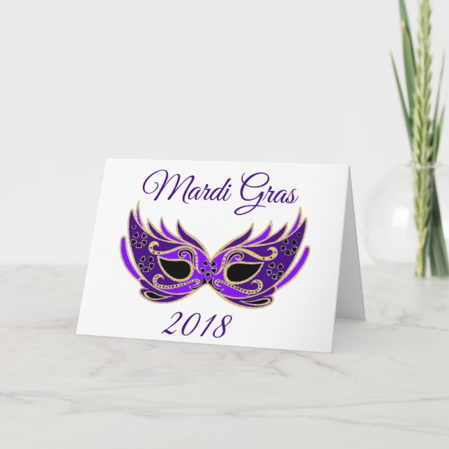 Mardi Gras 2018 Mask Card (Front)
