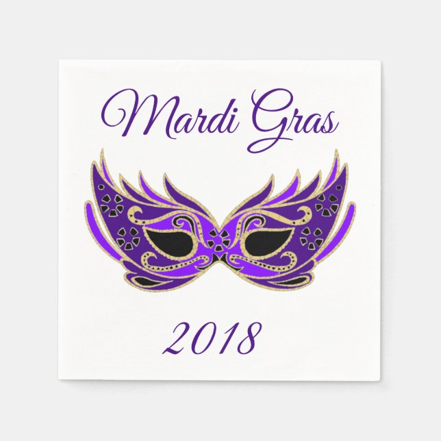 Mardi Gras 2018 Mask Napkin (Front)