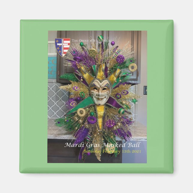 Mardi Gras 2021 Masked Ball commemorative magnet (Front)