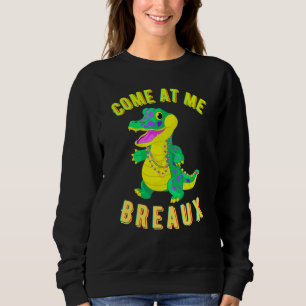 Mardi Gras 2022 Cute Alligator Beads Sweatshirt