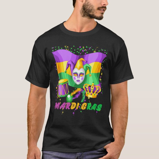Mardi Gras 2022 Jester Apparel For Kids Girl Boy M T-Shirt (Front)