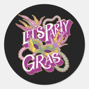 Mardi Gras 2022 Mask Classic Round Sticker