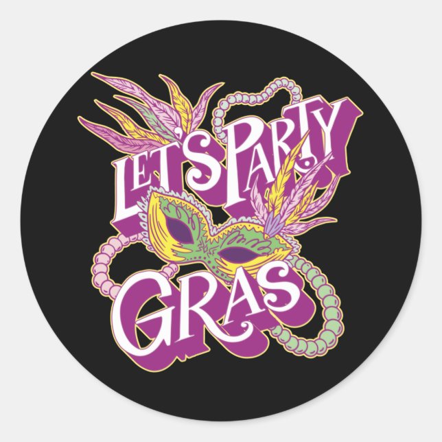 Mardi Gras 2022 Mask Classic Round Sticker (Front)