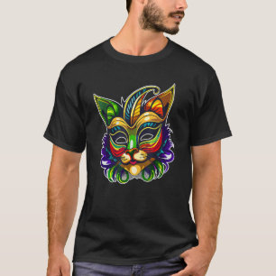 Mardi Gras 2023 Carnival Colorfull Laughing Cat Ma T-Shirt