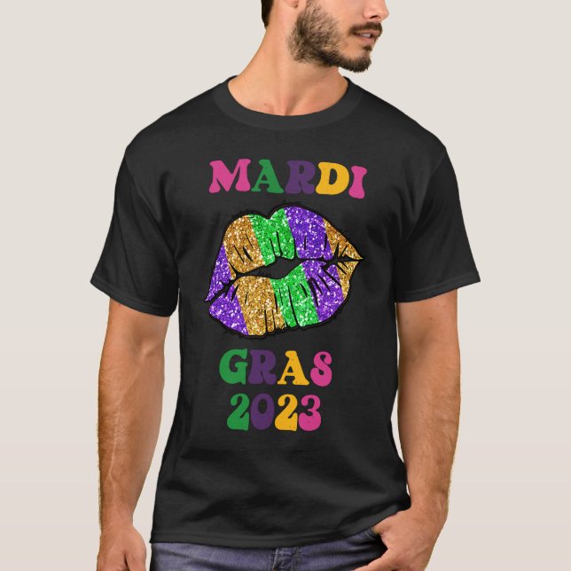 Mardi Gras 2023 Lips For Women Carnival Costume Li T-Shirt (Front)