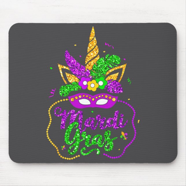 Mardi Gras 2024 Mask Beads New Orlean Party Women  Mouse Mat (Front)
