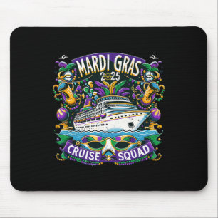 Mardi Gras 2025 Cruise Squad Family Matching Group Mouse Mat