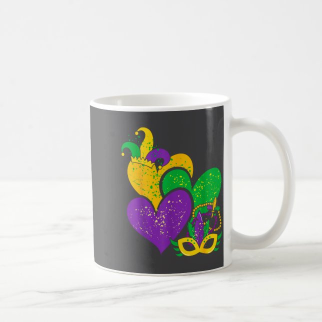 Mardi Gras 2025 Cute Hearts Valentine Women Girl K Coffee Mug (Right)