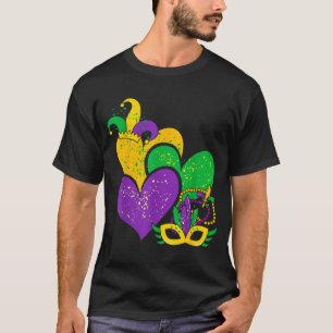 Mardi Gras 2025 Cute Hearts Valentine Women Girl K T-Shirt