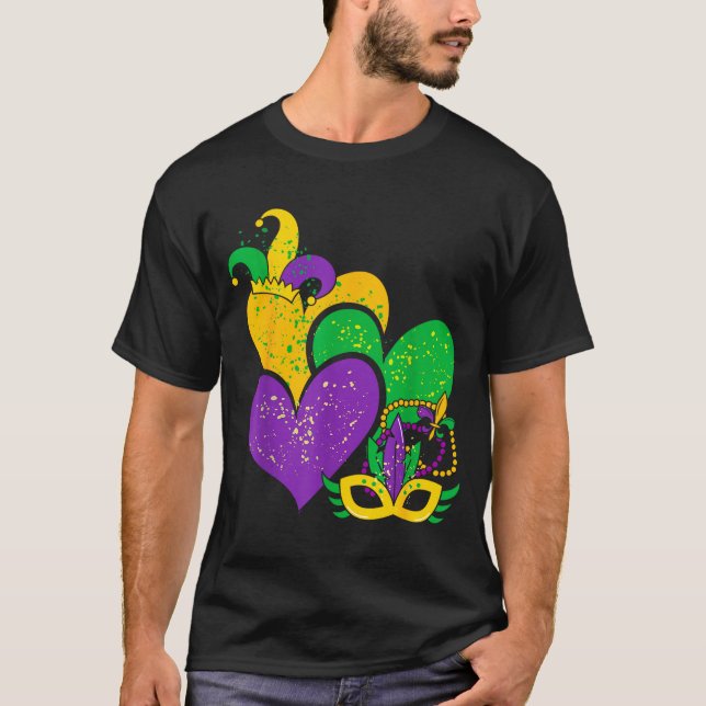 Mardi Gras 2025 Cute Hearts Valentine Women Girl K T-Shirt (Front)