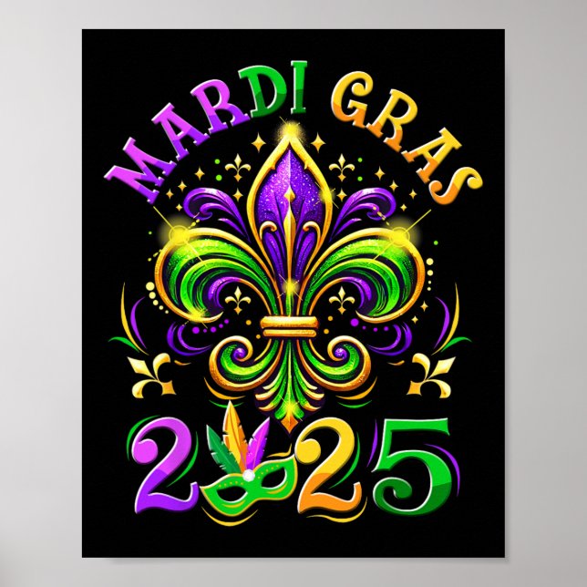 Mardi Gras 2025 Fleur De Lis Men Women Kids New Or Poster (Front)