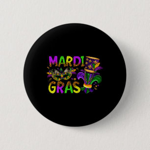 Mardi Gras 2025 Jester Outfit Kids Girls Boys Men 6 Cm Round Badge