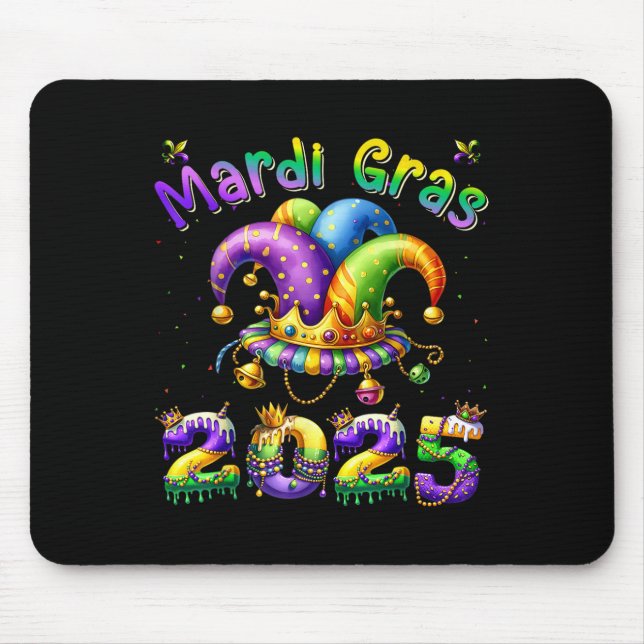 Mardi Gras 2025 Jester Outfit Kids Girls Boys Men  Mouse Mat (Front)