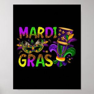 Mardi Gras 2025 Jester Outfit Kids Girls Boys Men  Poster