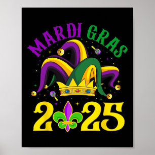 Mardi Gras 2025 Jester Outfit Kids Girls Boys Men Poster