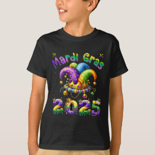Mardi Gras 2025 Jester Outfit Kids Girls Boys Men T-Shirt