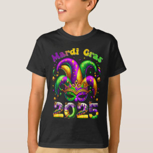 Mardi Gras 2025 Jester Outfit Kids Girls Boys Men T-Shirt