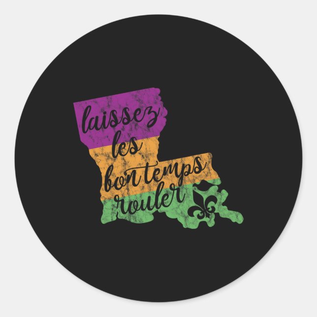 Mardi Gras 2025 Laissez Les Bon Temps Rouler New O Classic Round Sticker (Front)